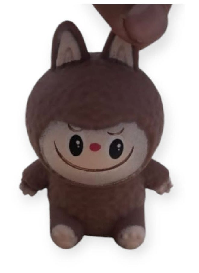 Generic Mainan Squishy The Monster Labubu Warna Warni Mainan Pencet Soft Toy Penghilang Stress Brown  - Image 1