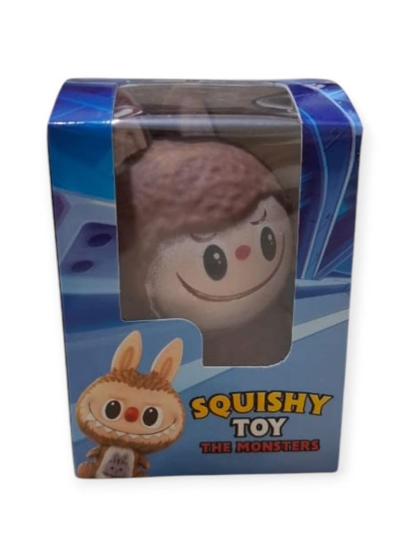 Generic Mainan Squishy The Monster Labubu Warna Warni Mainan Pencet Soft Toy Penghilang Stress Brown  - Image 2
