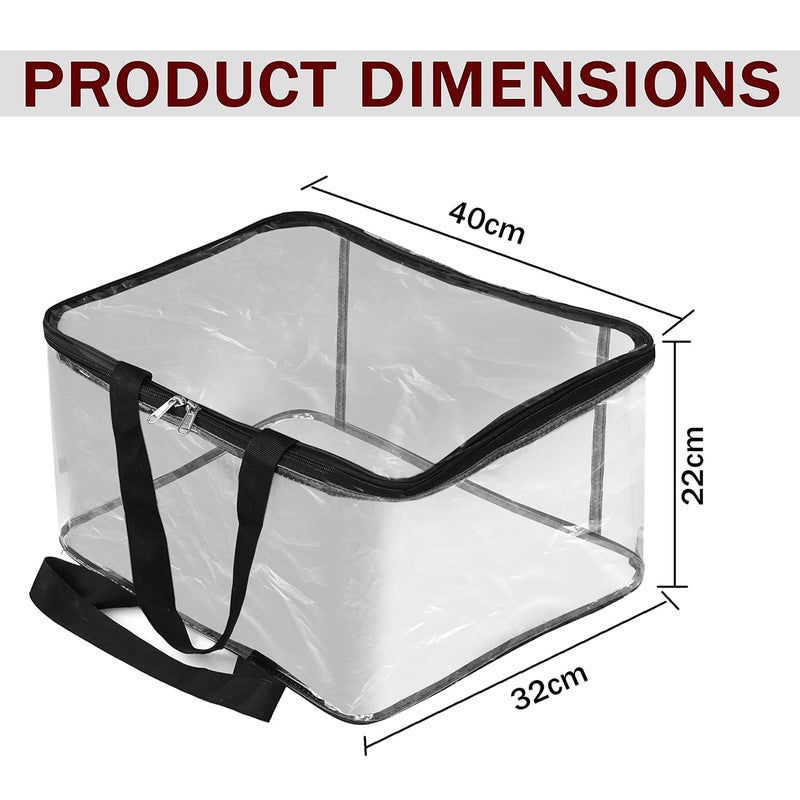 TAKIVA Transparent Pvc Storage Bag pack of 4 for Saree Covers Clothes Lehenga Blankets Bedsheets Toys Docs Wardrobe Organizer Clear Storage Box Bag - Image 2