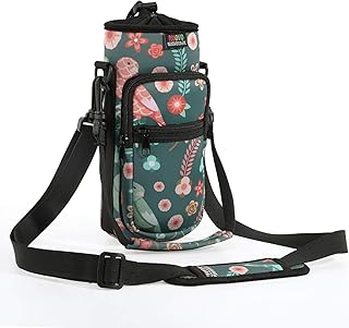 NUOVOWARE Nuovoware Water Bottle Carrier Bag, Bottle Pouch Holder, Adjustable Shoulder Hand Strap 2 Pocket Sling Neoprene Sleeve  - Image 1