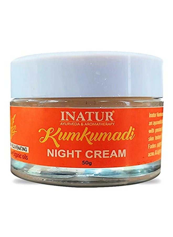 INATUR Kumkumadi Night Cream ; Light Weight ; Noncomedogenic ; Improves Skin Texture ; Clears Complexion ; Fights Pigmentation ; Lightens & Rejuvenates Skin ; 50G  - Image 1