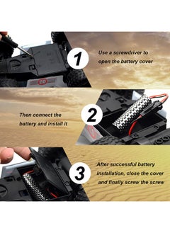 Arabest Remote Control Car - 20km/h 2.4GHz High Speed RC CarsOff Road Hobby RC Racing Car with 2 Rechargeable Batteries & LedLights, Toy Car Gift for 3 4 5 6 7 8 Year Old Boys Girls Kids  - Image 3