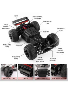Arabest Remote Control Car - 20km/h 2.4GHz High Speed RC CarsOff Road Hobby RC Racing Car with 2 Rechargeable Batteries & LedLights, Toy Car Gift for 3 4 5 6 7 8 Year Old Boys Girls Kids  - Image 5