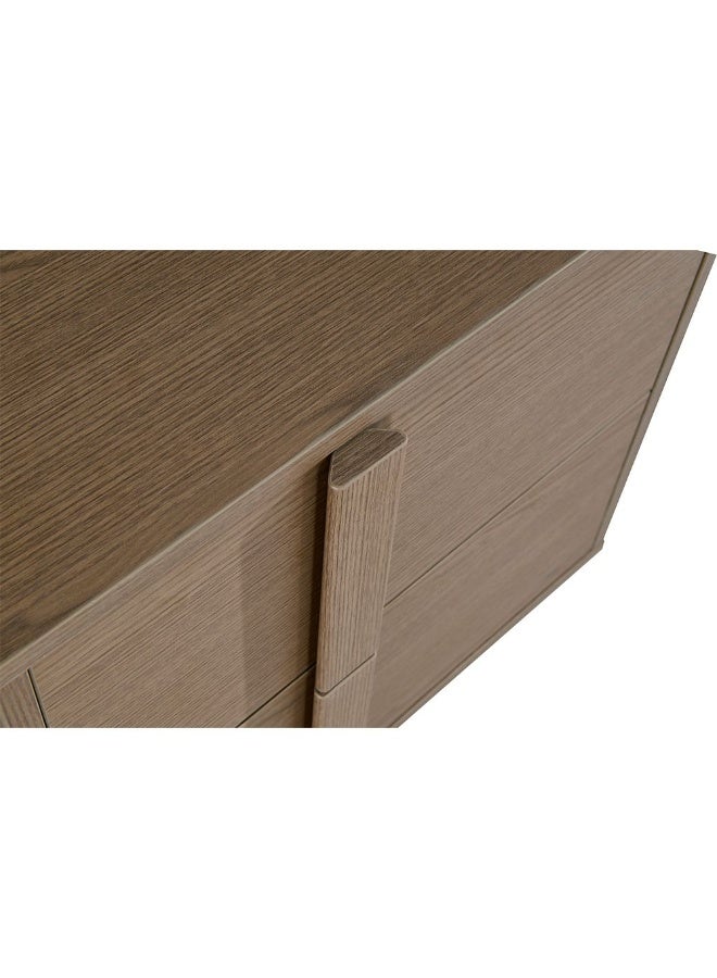 DANUBE HOME طاولة جانبية بأدراجين أليسون - تخزين غرفة نوم من خشب البلوط الطبيعي، طاولة بجانب السرير، خشب مصنّع، تشطيب ملامين أنيق، مثالية لتنظيم غرفة نومك - L50xW39.5xH48.5cm - Image 5