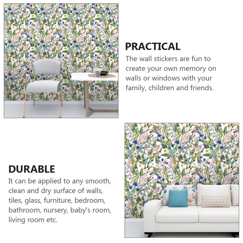 2 Sets Flowers Self-adhesive Wallpaper Removable Wallpaper Background Wall Paste - Image 4