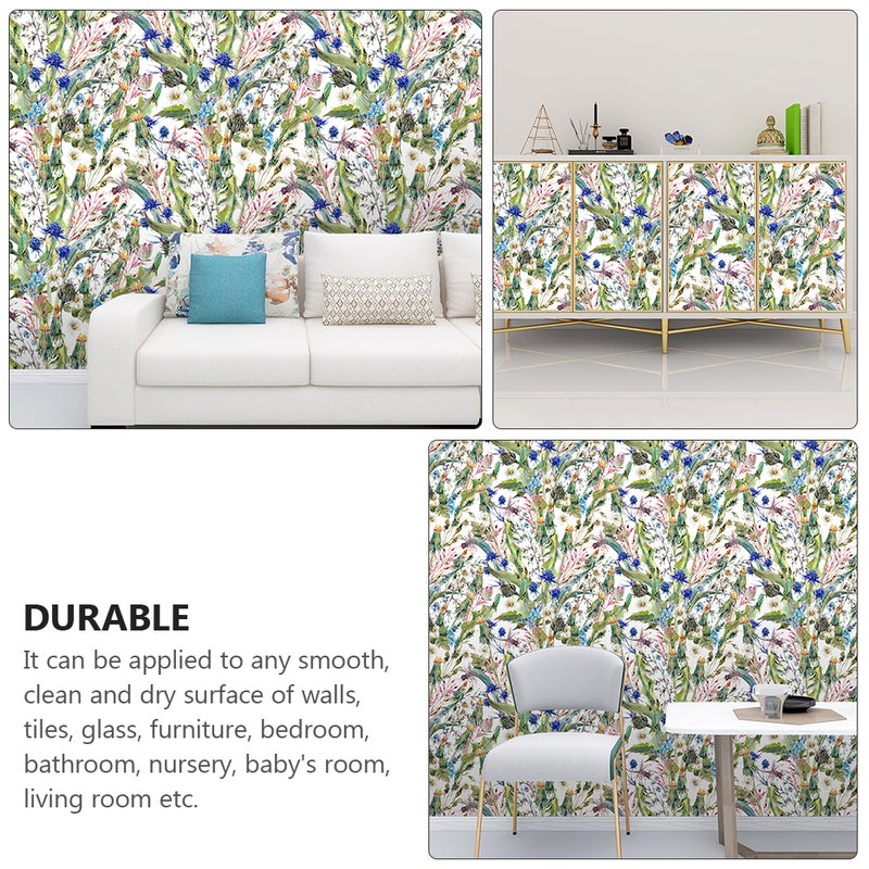 2 Sets Flowers Self-adhesive Wallpaper Removable Wallpaper Background Wall Paste - Image 3