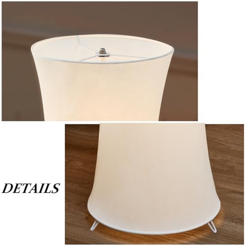 GyroVu 46“ Floor Lamp for Living Room, 3 Color Temperature Led Floor Lamps Column Floor Standing Lamp Corner Lamp for Bedroom, Office& Living Room-White Fabric Lampshade, Bulbs Include - Image 4