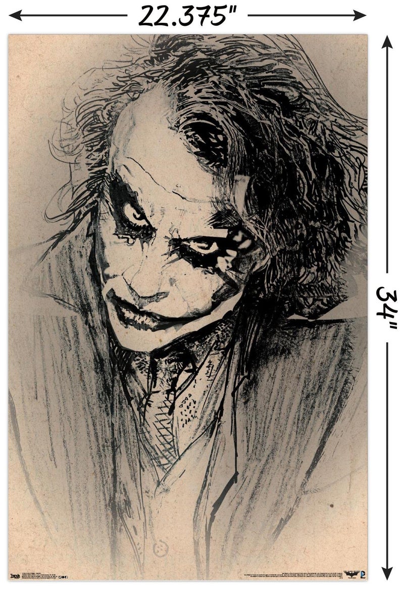Trends International The Dark Knight Sketch Wall Poster 22.375" x 34" - Image 3