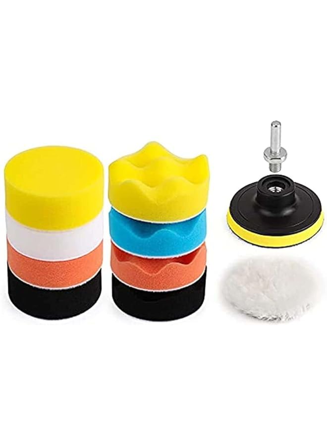 KASTWAVE 3-Inch Car Foam Buffing Pad Kit - 11 Pcs Polisher Set For Polishing, Waxing & Sealing Glaze - Perfect For Car Detailing And Shine  - Image 1