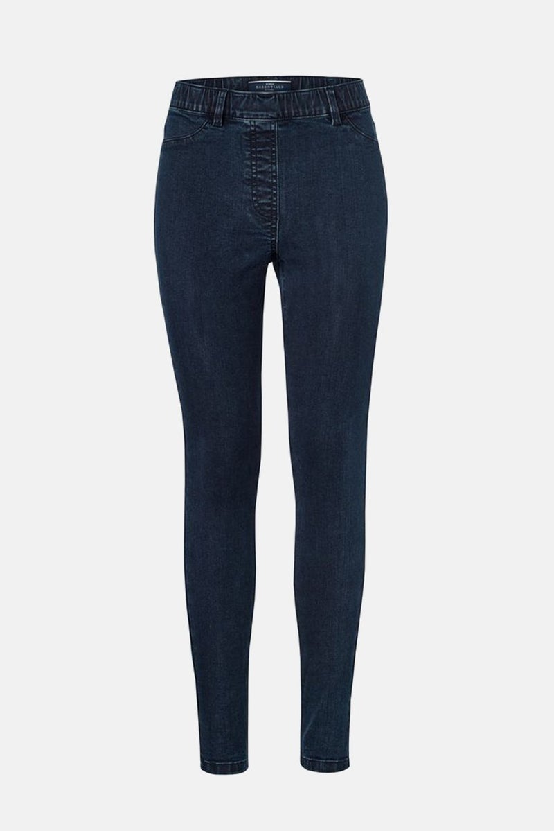 Tchibo Women Skinny Fit Dark Wash Stretchable Jeans, Indigo - Image 3