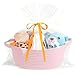 HOBASKET Small gift Basket with Bag and Ribbon IncludedCotton Rope Woven Storage Basket Pink Organic Cotton 12x8x5 Inches with HandlesCute Baby Toy Basket - Image 2