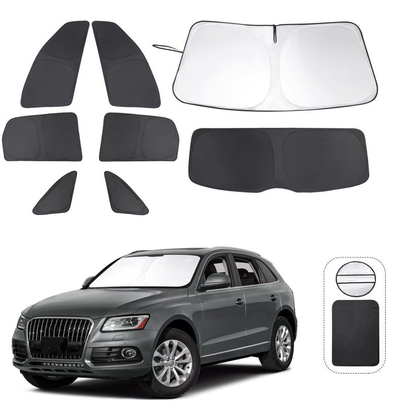 TINGLU Window Shades for Audi Q5 2009201720142017 Audi SQ5 Accessories Car Side Full Windows Windshield Sun Shade Sun UV Rays Privacy Protection for CampingNappingand Relaxing 8PCS