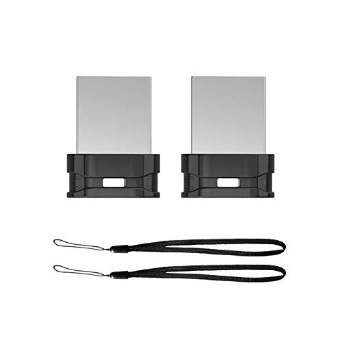 K&ZZ 32GB 2 Pack Ultra Fit USB Flash Drives Small Thumb Drive with Lanyard Low Profile USB Drive Mini Flash Drive 32 GB USB 2.0 Memory Stick Zip Drive, Black - Image 1