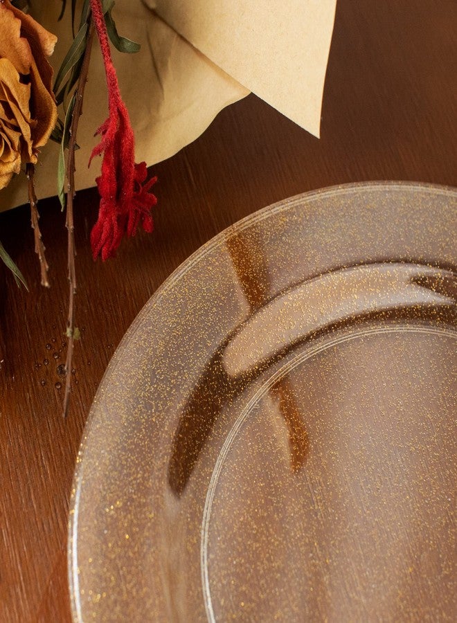 I00000 150PCS Gold Disposable Plates Silverware, Gold Glitter Dinnerware Set Include 25 Dinner Plates 10.25’’, 25 Dessert Plates 7.5’’, 25 cups 10 OZ, 25 Forks, 25 Knives, 25 Spoons for Wedding,Party - Image 4