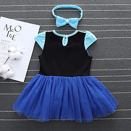 CinheyU أزياء الأميرة آنا للبنات الصغيرات من CinheyU - بدلة رومبر فستان توتو مع رباط رأس لحفلات عيد الميلاد والهالوين 80 - Image 4