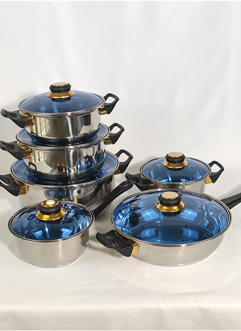 12pcs Stainless Steel Cookware Set blue - pzsku/Z232432B1F2F497DB9215Z/45/_/1726418964/a5e019c9-4be0-4f45-8dd3-605a07415419