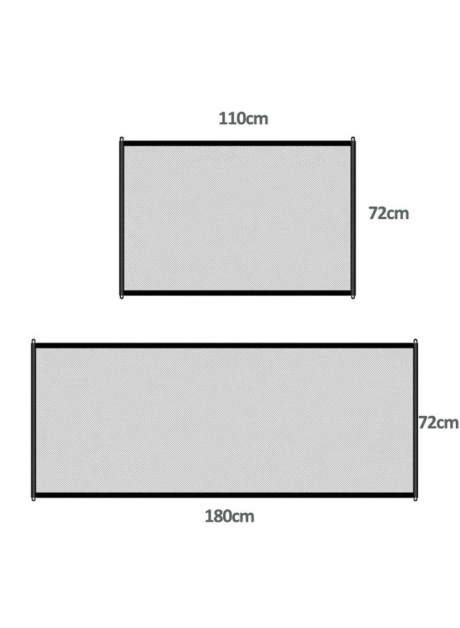 Portable Mesh Baby Gate Mesh Magic Pet Dog Gate for Stairs Doorways Hallways Easy-Install Child's Safety Gates Folding for Indoor and Outdoor Safety Gate Easy to Use Baby Gate for Stairway, Black - Image 2