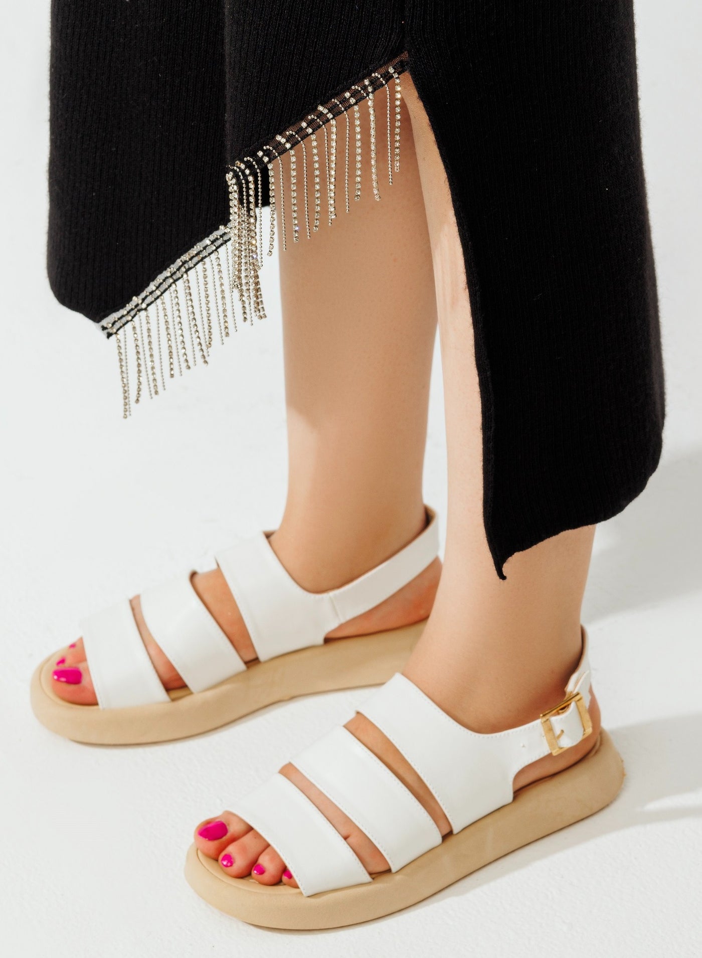 Sandal Flat Leather Stylish SF-50 - White