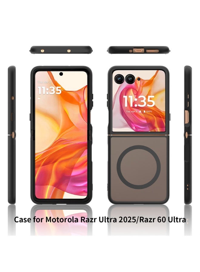 Magnetic Case for Motorola Razr 60 Ultra 5G 【Support Wireless Charging】 Skin-Friendly Silky Touch Anti-Fingerprint Anti-fall Shockproof Protective Back Cover - Image 2
