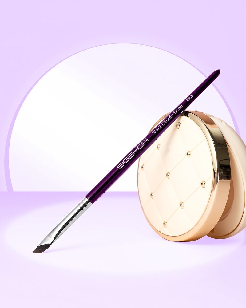 EIGSHOW Eyeliner Brush, EIGSHOW Sickle Angled Gel Eyeliner Makeup Brush for Precise Eye Liner, Eyebrow, Eyelid with Ultra Thin Vegan Bristles (E865 Purple) - Image 5