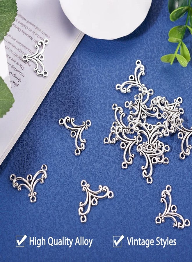 Mega Pet 20pcs Tibetan Silver Wave Chandelier Component Links Charm Pendant Connectors with 3 Holes for Dangle Earring Multi Strands Bracelet Necklace Jewelry Making - Image 5