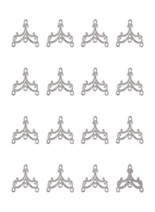 Mega Pet 20pcs Tibetan Silver Wave Chandelier Component Links Charm Pendant Connectors with 3 Holes for Dangle Earring Multi Strands Bracelet Necklace Jewelry Making - Image 1