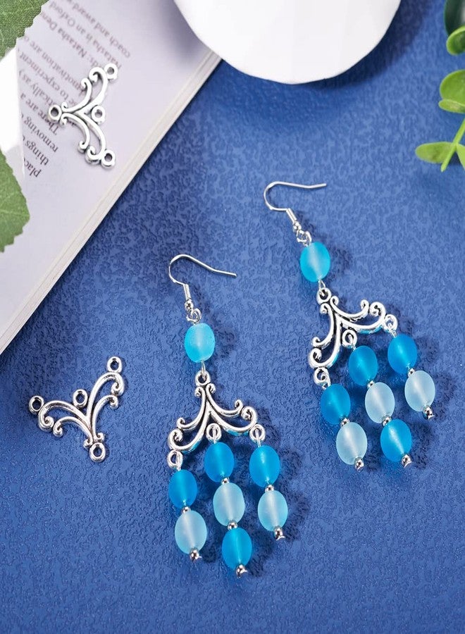 Mega Pet 20pcs Tibetan Silver Wave Chandelier Component Links Charm Pendant Connectors with 3 Holes for Dangle Earring Multi Strands Bracelet Necklace Jewelry Making - Image 2