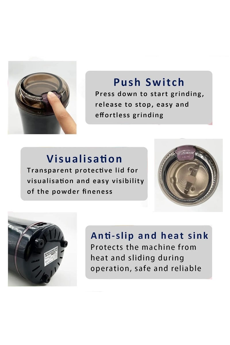 Coffee Grinder Stainless Steel Nuts Beans Grains Mill Herbs Electric Grinding Machine Multifunctional Coffee Bean Grinding Home  - Image 3