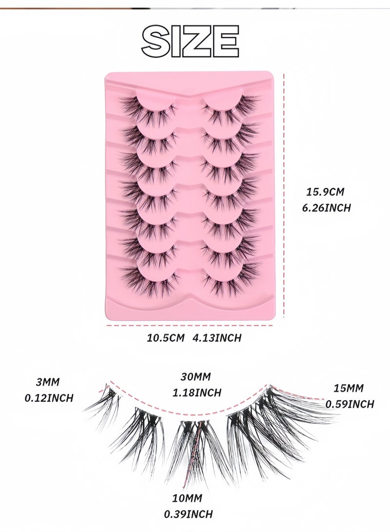 (7 أزواج) رموش صناعية فوضوية فوضوية رقيق، رموش صناعية مجعدة ناعمة، رموش صناعية قابلة لإعادة الاستخدام، رموش صناعية ذات حجم وسمك كبيرين للمكياج - Image 5