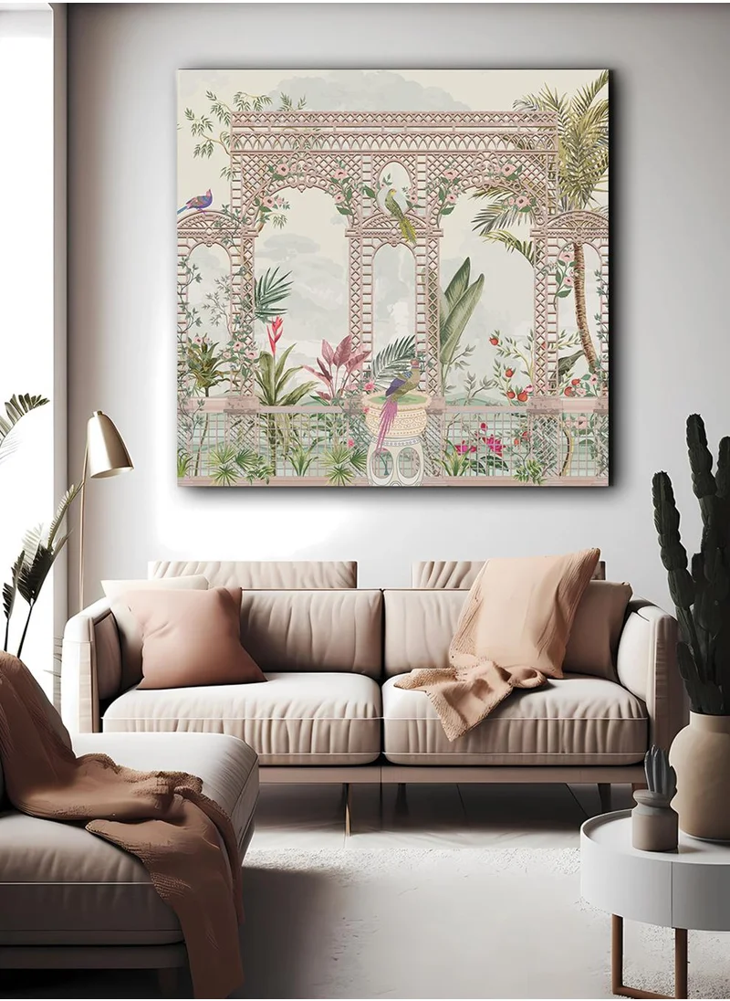 LOWHA Canvas Wall Art Stretched Over Wooden Frame with Arches Retro Style Art Pattern Painting