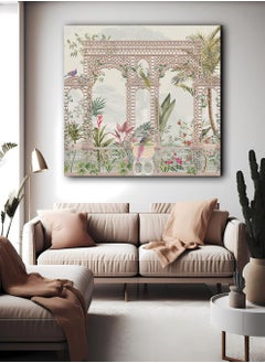 LOWHA Canvas Wall Art Stretched Over Wooden Frame with Arches Retro Style Art Pattern Painting  - Image 1