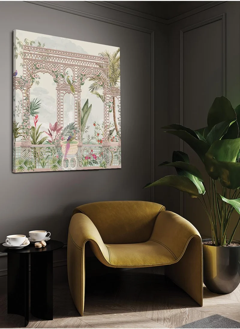 LOWHA Canvas Wall Art Stretched Over Wooden Frame with Arches Retro Style Art Pattern Painting