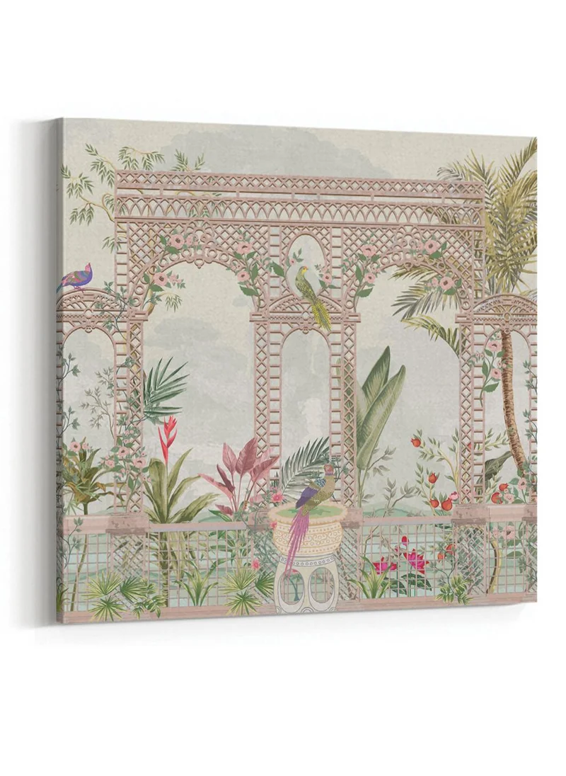 LOWHA Canvas Wall Art Stretched Over Wooden Frame with Arches Retro Style Art Pattern Painting