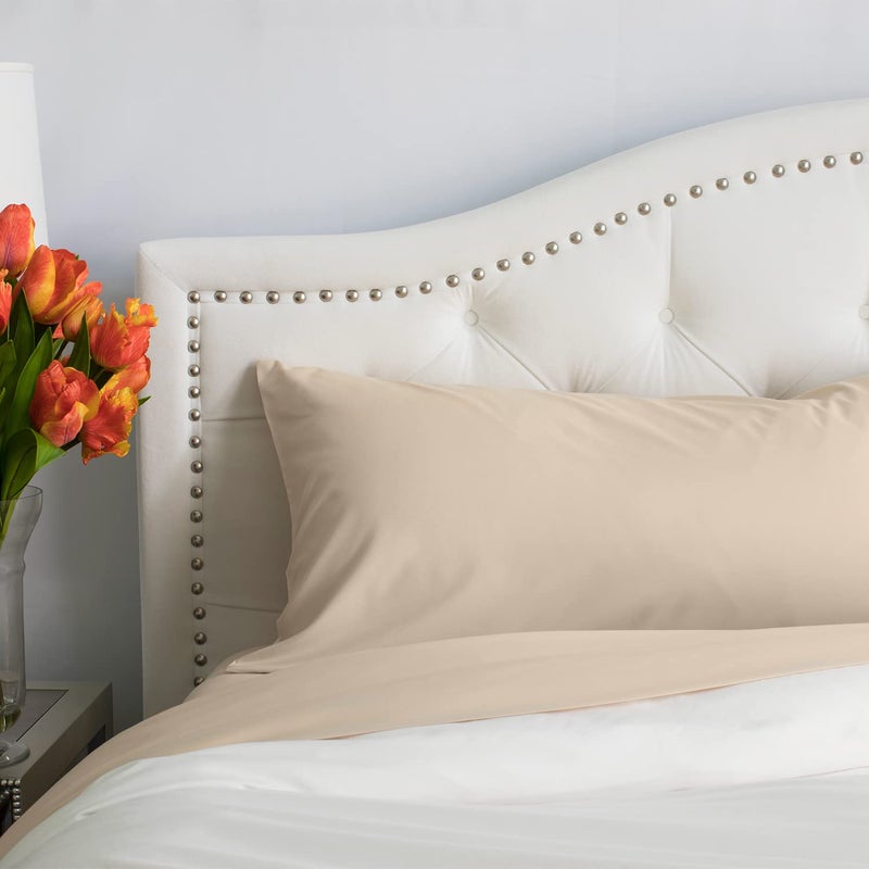 PeachSkinSheets PeachSkinSheets Almond Ivory Sheet Set - 1500tc Level of Softness - Extra Soft Cooling Sheets for Hot Sleepers and Night Sweats - Split Head King (36"" Split)  - Image 1