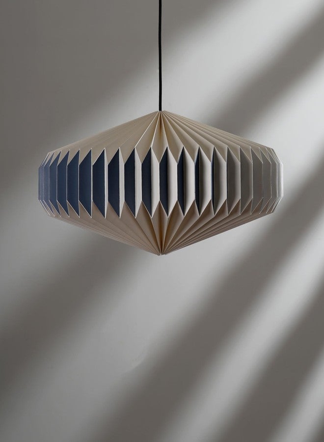 FIG Living Oblong 2 Paper Pendant Lamp (Royal Blue) | 54x54x21 cm | Luxury & Durable Handmade Origami Design Ceiling Lamp & Chandelier | Ideal for Dining Room, Living Room & Cafe (Bulb Not Included) - Image 2