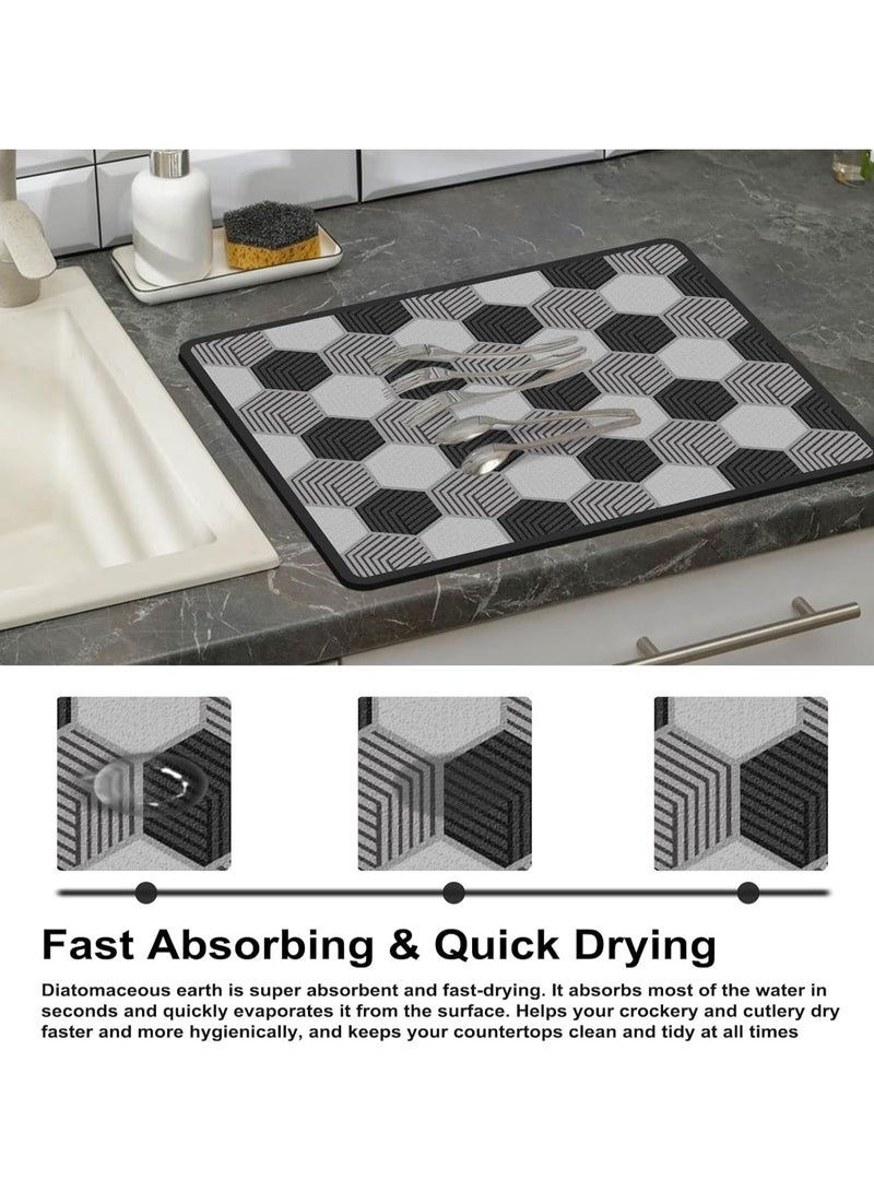 KASTWAVE Coffee Mat Coffee Bar Mat, Soft Microfibre Dish Drying Mat for Spills, Hide Stain Absorbent Rubber Backed Quick Drying Mat (40 * 50CM) - Image 2