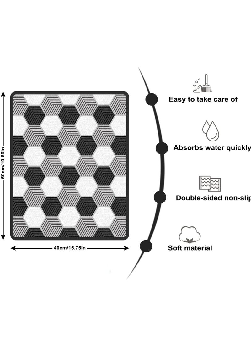 KASTWAVE Coffee Mat Coffee Bar Mat, Soft Microfibre Dish Drying Mat for Spills, Hide Stain Absorbent Rubber Backed Quick Drying Mat (40 * 50CM) - Image 3