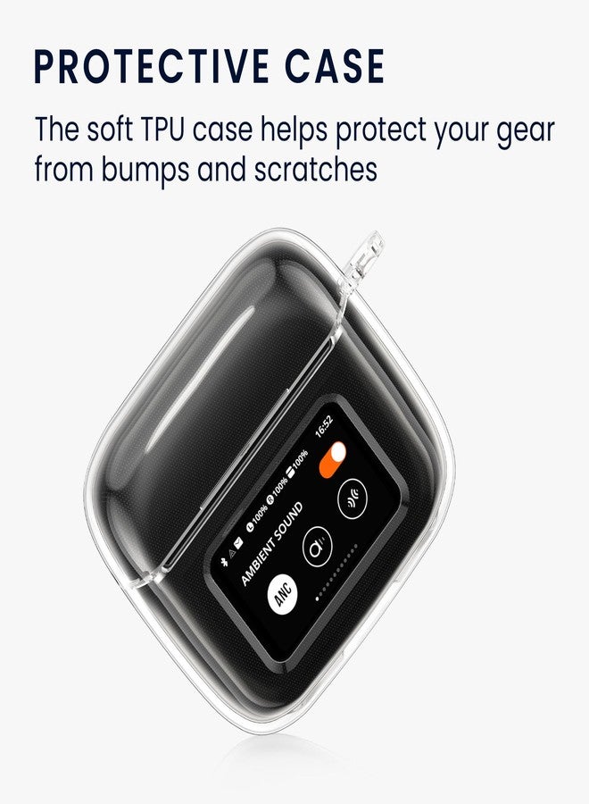 kwmobile Earphones Case Compatible with JBL Tour Pro 3 - Crystal TPU Two-Part Earbuds Case - Transparent - Image 4