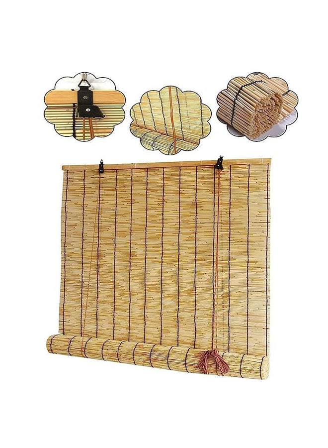 HOME TASTE Hometaste Natural Reed Blinds For Windows - Roll Up Sun Shades For Indoor/Outdoor Living, Perfect For Bedroom, Balcony, Patio - Customizable Light Filtering Roller Blinds (120X200Cm (2_Pieces)) 