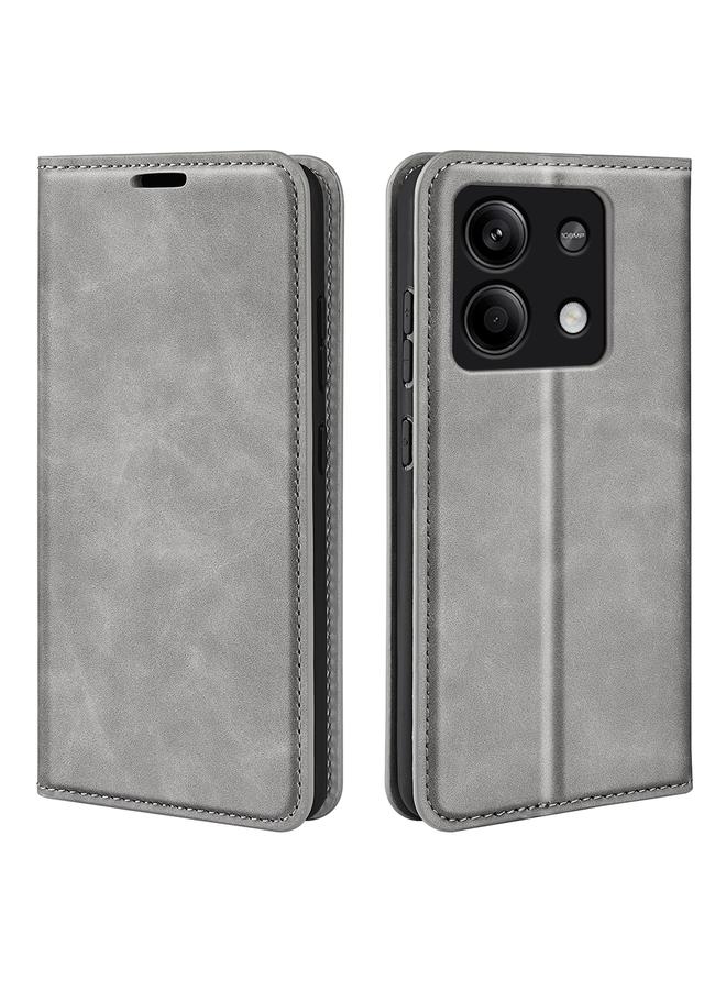 The Bros Case For Xiaomi Redmi Note 13 5G Retro-skin Magnetic Suction Leather Phone Case