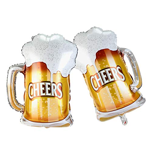 BinaryABC Beer Mug Cheers Foil BalloonsValentine Wedding Birthday Party Decorations2Pcs - Image 1