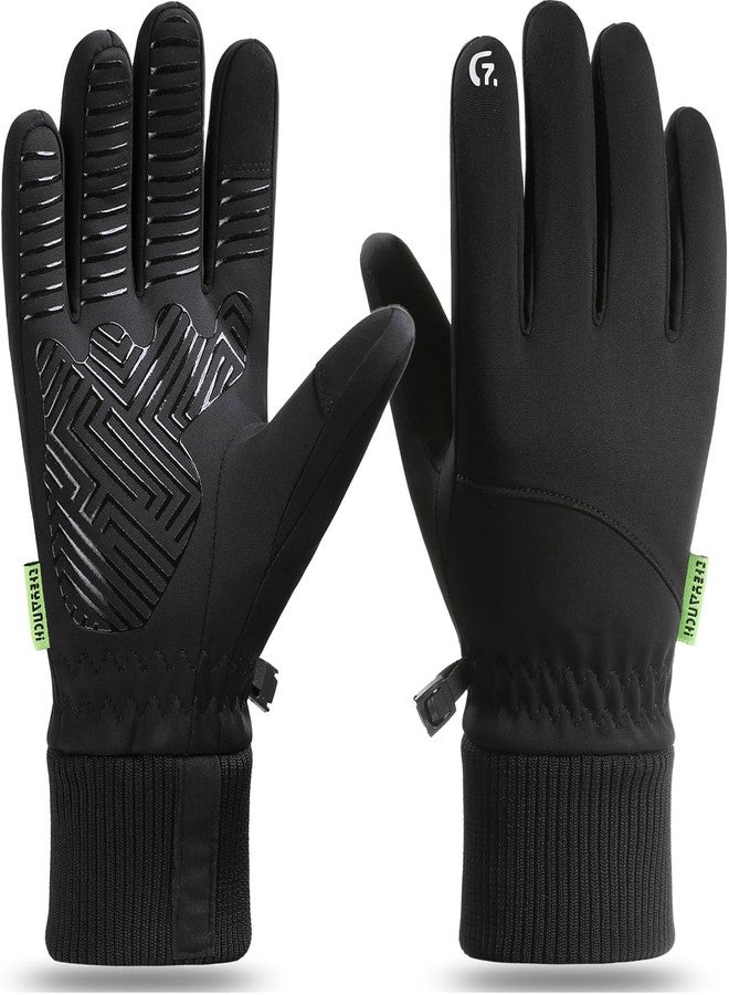 weiatas Winter Gloves for Men Women Waterproof, Warm Touch Screen Snow Gloves for Cycling Driving Hiking Running Skiing Working, Windproof Cold Weather Thermal Gloves (Black, Large) - Image 1