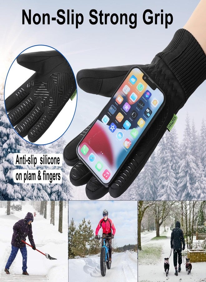 weiatas Winter Gloves for Men Women Waterproof, Warm Touch Screen Snow Gloves for Cycling Driving Hiking Running Skiing Working, Windproof Cold Weather Thermal Gloves (Black, Large) - Image 5