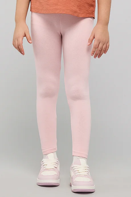 أر أند بي Solid Leggings with Elastic Waist
