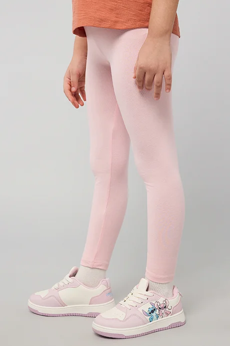 أر أند بي Solid Leggings with Elastic Waist