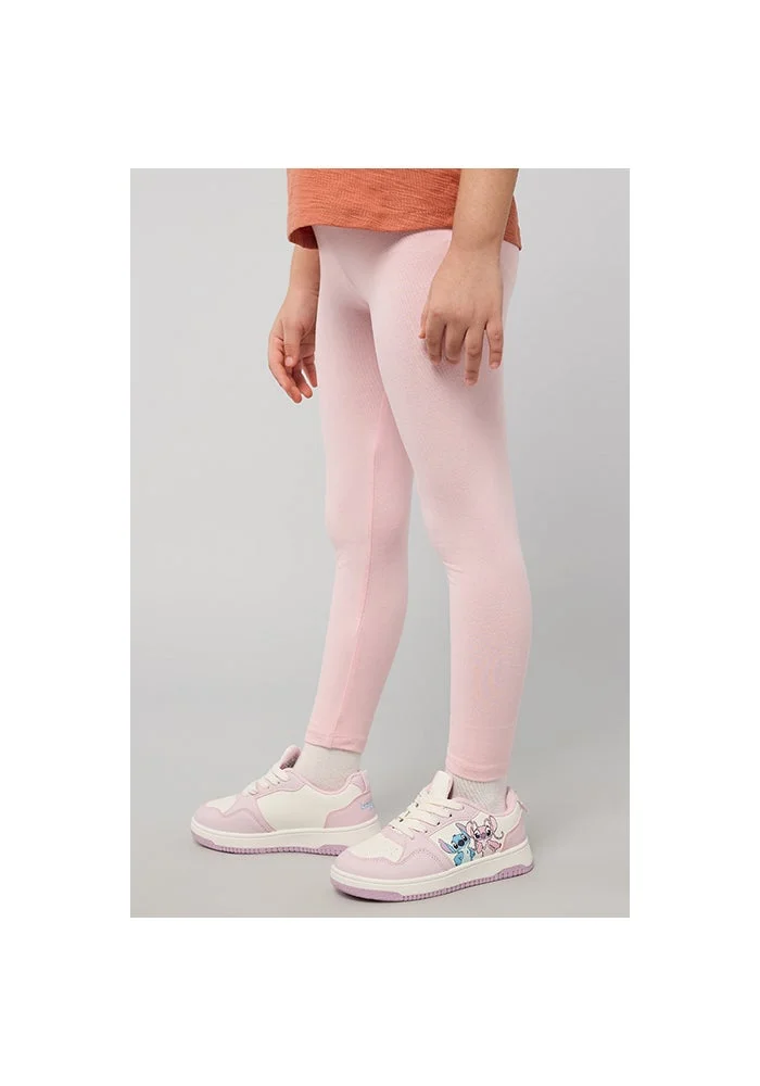 أر أند بي Solid Leggings with Elastic Waist