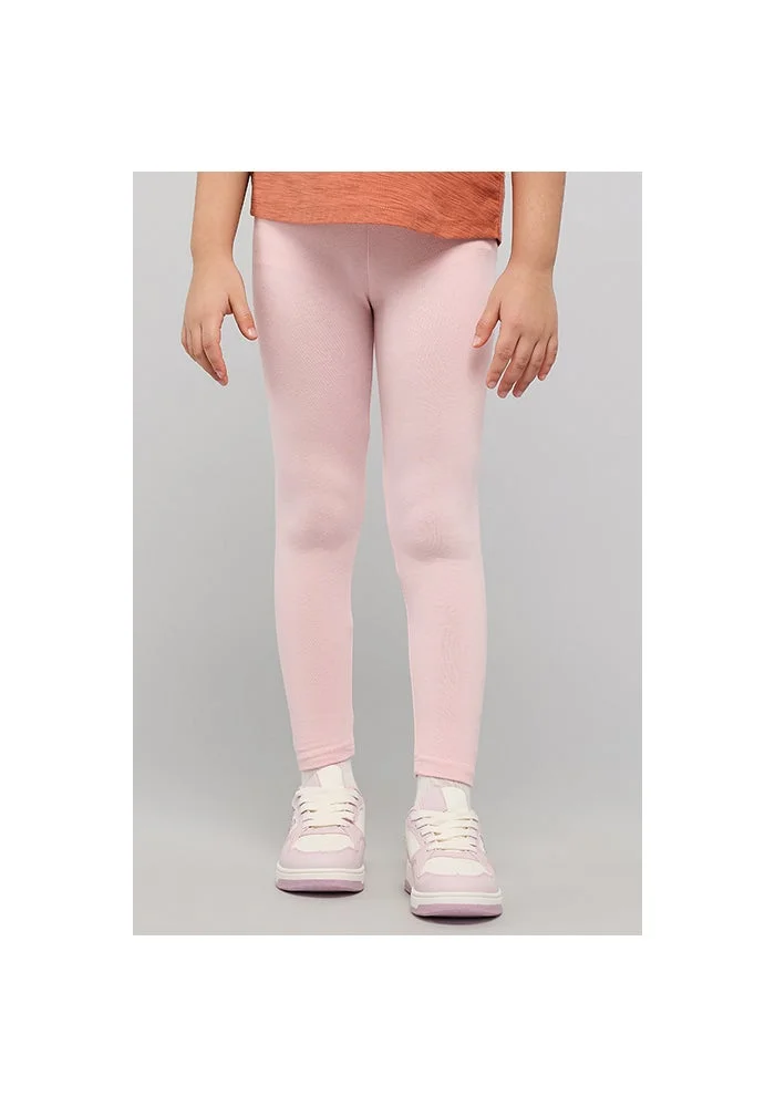 أر أند بي Solid Leggings with Elastic Waist