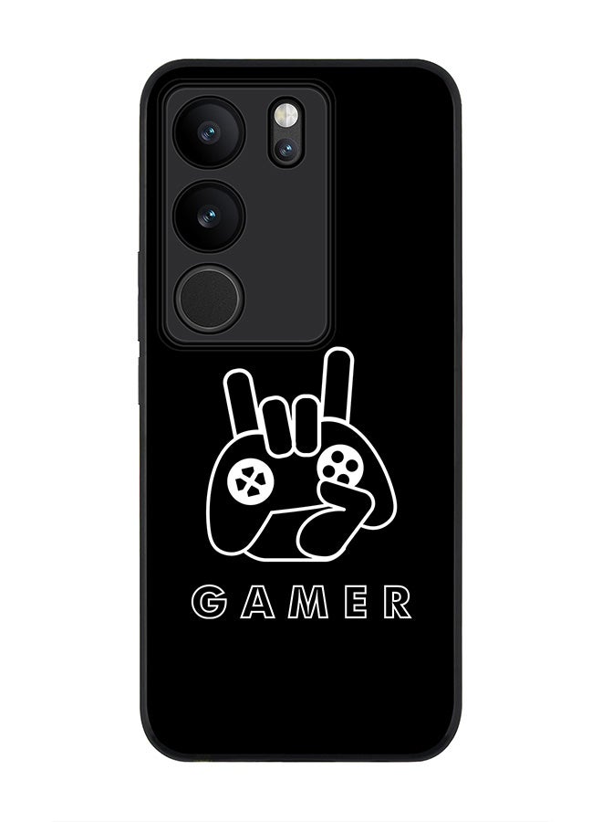 Stylizedd Rugged Black Edge case for Vivo V29 / Vivo V29 Pro / Vivo S17, Slim fit Soft Case Flexible Rubber Edges Anti Drop TPU Gel Thin Cover - Gamer - Image 1