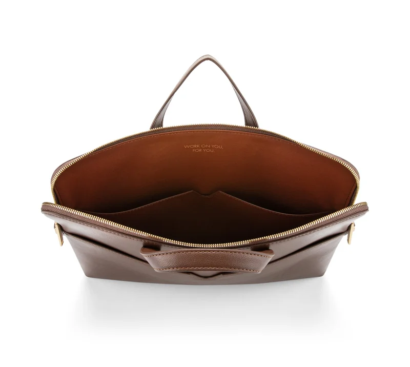 Veganologie Saturn Laptop Bag (13") in Chocolate Made From 4 Bamboo Stems