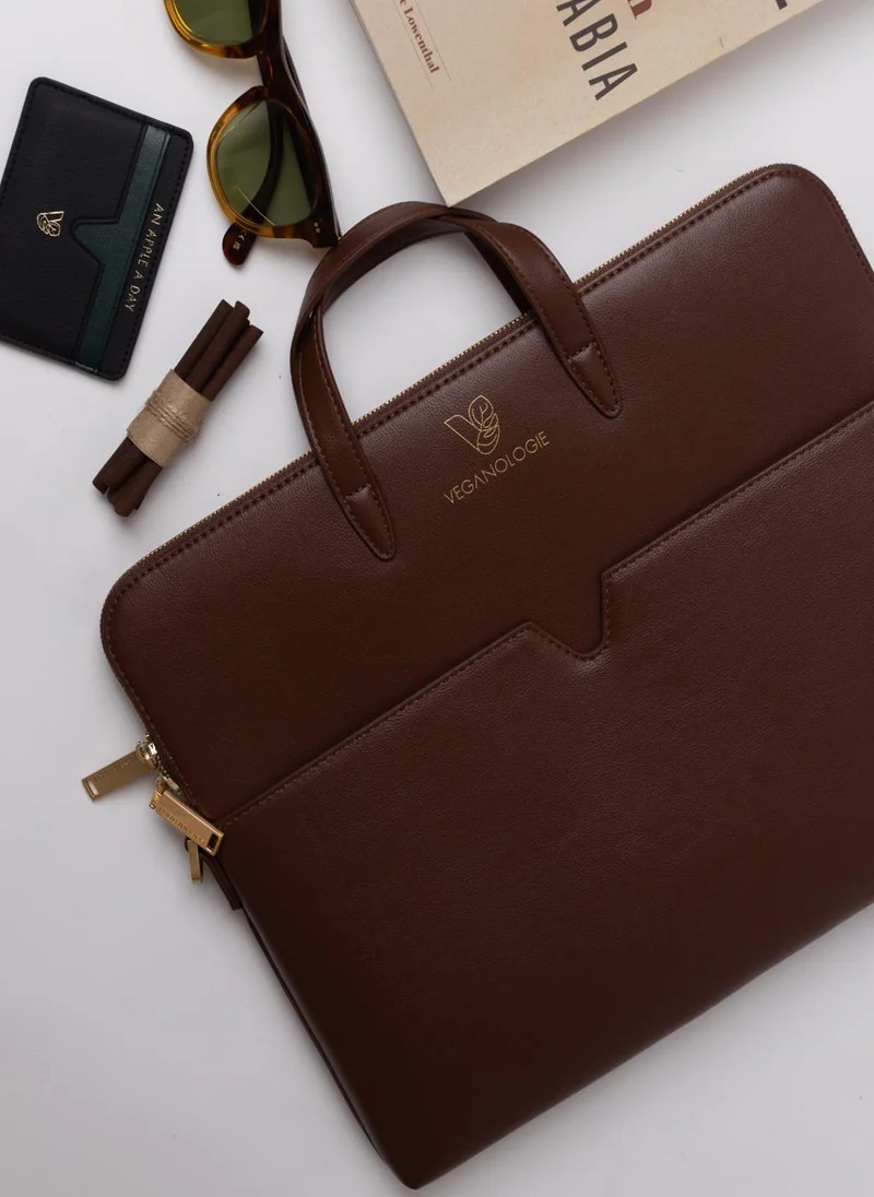 Veganologie Saturn Laptop Bag (13") in Chocolate Made From 4 Bamboo Stems